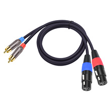 크로스오버 금도금 헤드 2RCA 컨버터블 2 XLR 마스터 컨트롤러 파워 증폭기 로터스 헤드 XLR 오디오 라인 3M [ZBL034-065]
