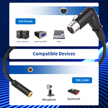 90도 직각 XLR 암컷(Female) → 3.5mm 암컷 오디오 변환 케이블 30CM [ZBL034-026]