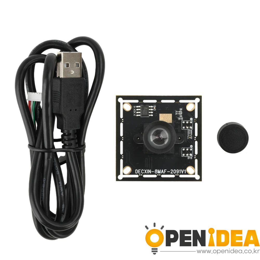 800만 화소 카메라 모듈 IMX179 고정초점 산업용 카메라 (드라이버 불필요) USB 변환 케이블 포함 78도 고정 초점 렌즈 [ZTS16-001]