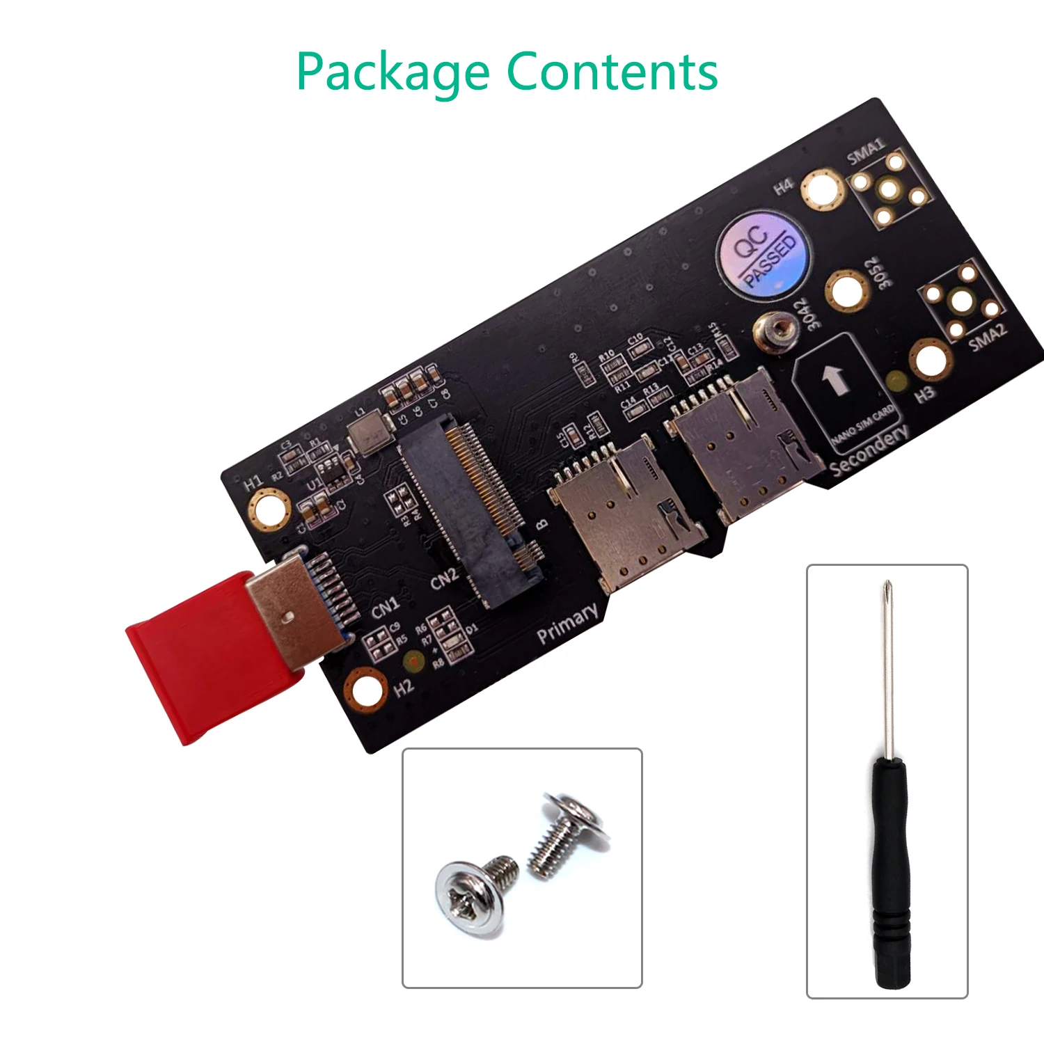M.2 to USB3.0 변환 모듈 (듀얼 SIM 카드 슬롯+3G 4G 5G LTE 모뎀 지원) RM500Q 개발 보드 [ZTX101-203]