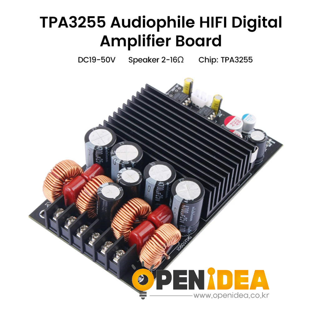 DC19-50V TPA3255 고출력 디지털 앰프 모듈 (300W x2 듀얼 채널) -저잡음 설계 [ZTP50-039]