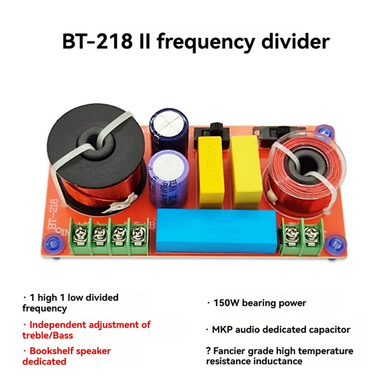 150W HiFi 고음질 북쉘프 스피커 전용 분주기 (조정 가능한 2-way 고-저음 분배기) [ZTP50-066]