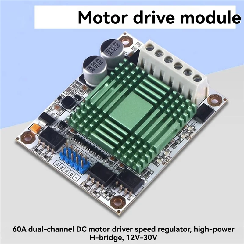 1800W DC 모터 드라이버 (60A 대용량 H-브리지) - 듀얼 채널 모터 속도 제어기 [ZTH83-038]