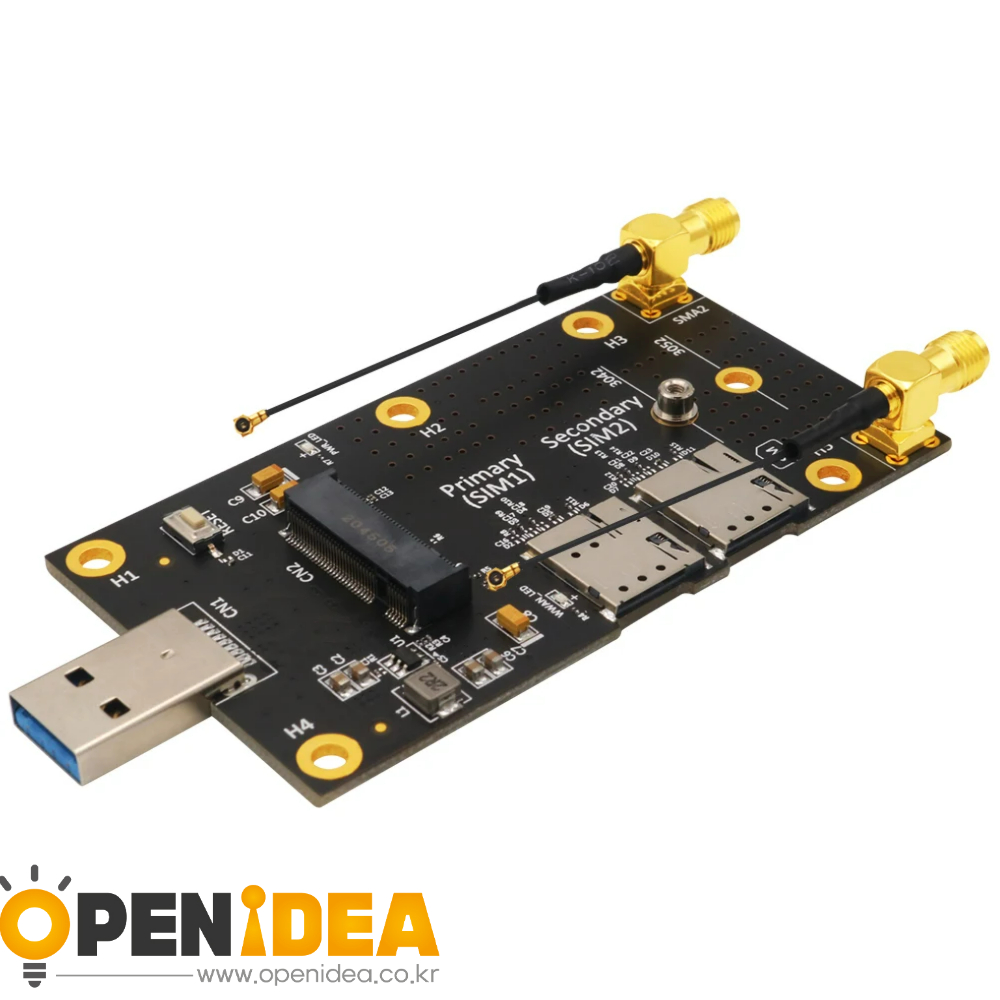 IoT M.2 to USB 3.0 4G 5G 통신 모듈 개발 테스트용 어댑터 보드 (듀얼 나노 SIM 슬롯 단일 어댑터 카드 액세서리 미포함) [ZTX101-340]