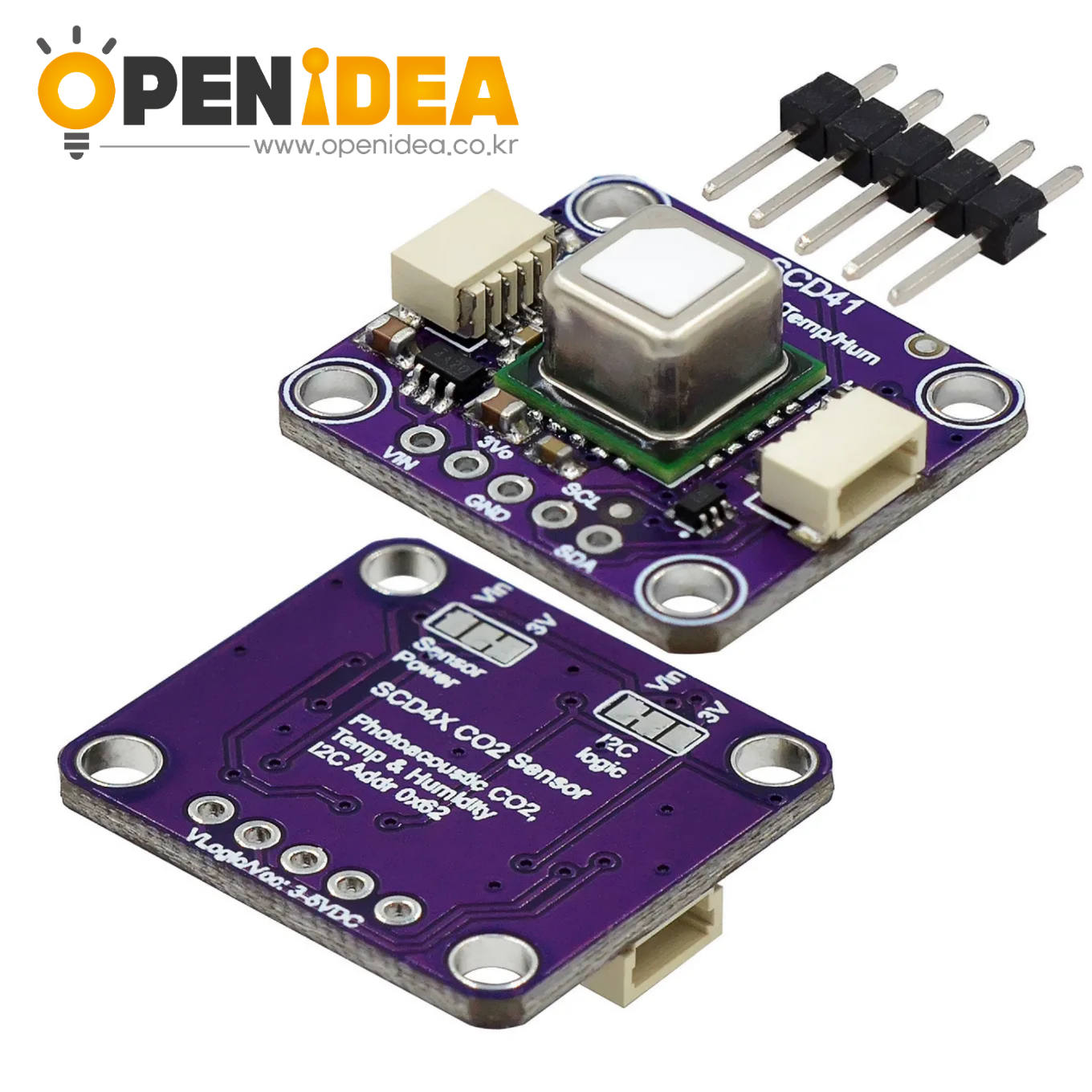 SCD40 SCD41 가스 센서 모듈 (CO₂ 이산화탄소+온습도 통합 측정 I2C 통신) - SCD41 가스 센서 모듈 (Purple PCB) [ZTJ68-050]