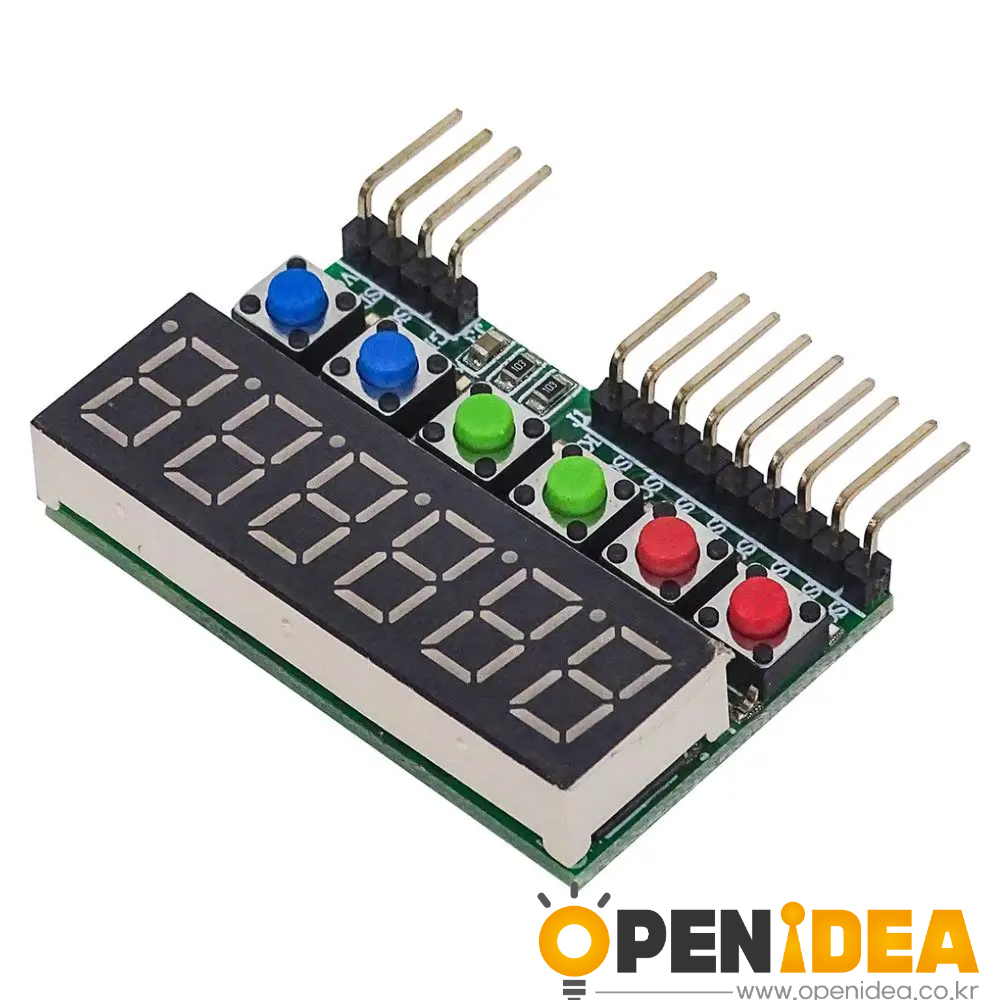 TM1637 6자리 디스플레이 모듈 키 스캔 모듈 IIC 인터페이스 [ZTI45-032]