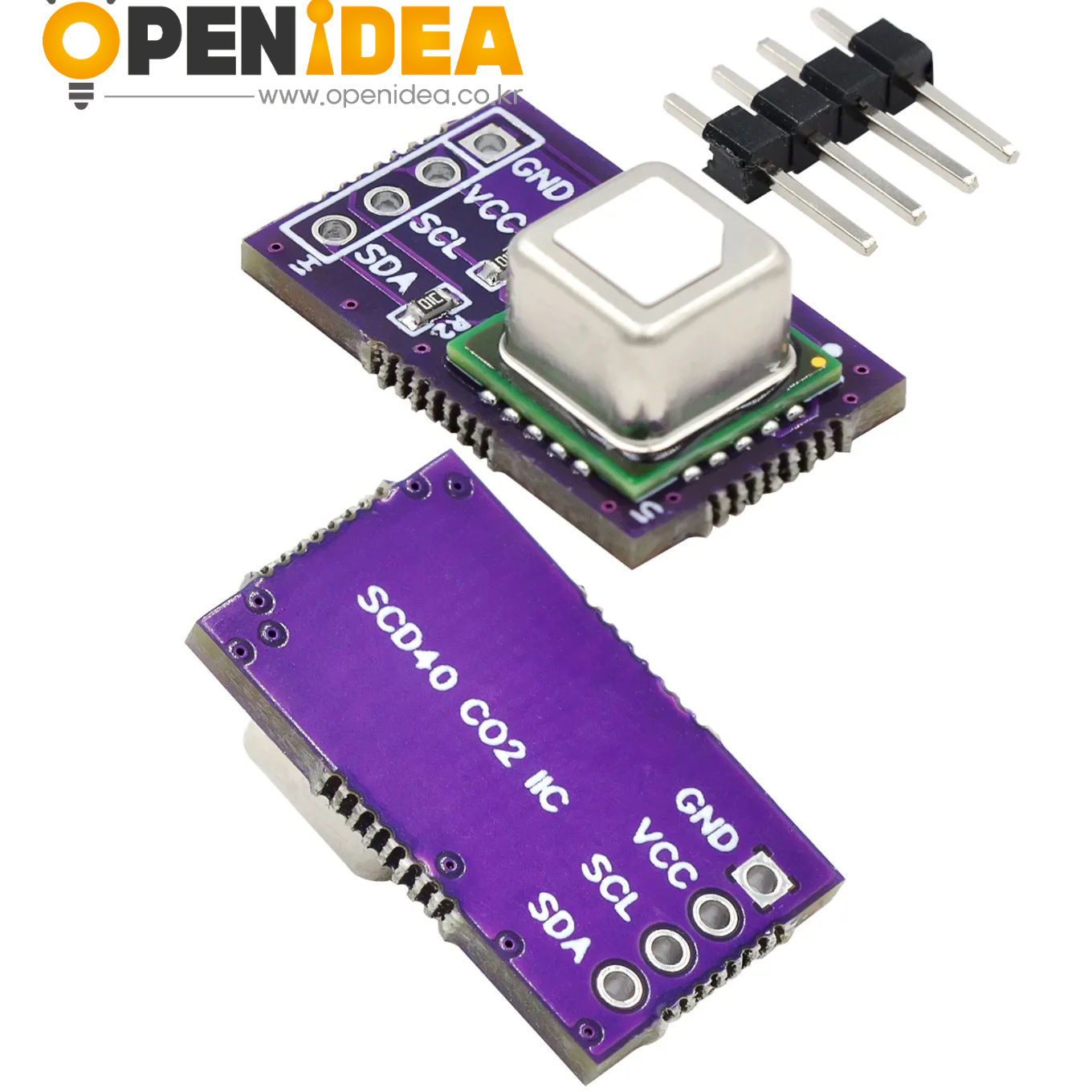 SCD40 SCD41 가스 센서 모듈 (CO₂ 이산화탄소+온습도 통합 측정 I2C 통신) - SCD40 가스 센서 모듈 (Purple PCB) [ZTJ68-049]