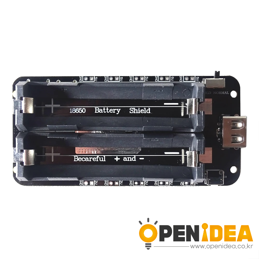 18650 이동식 전원 모듈 V3 리튬 배터리 보호 확장 보드 (5V 3V 2A 출력 SMD 배터리 홀더 포함) [ZTZ23-008]