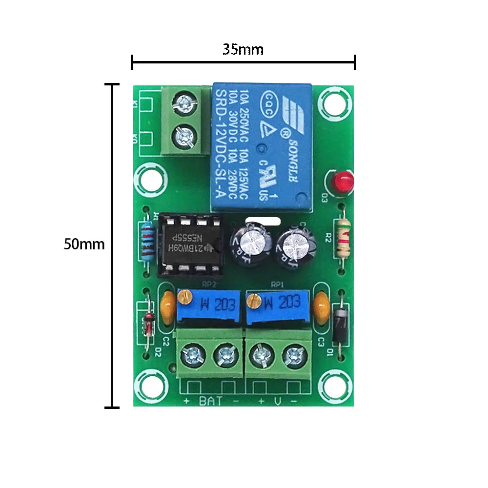 XH-M601 배터리 충전 제어 보드 (12V 배터리 전용) - 과충전 방지 자동 차단 모듈 [ZTA179-485]