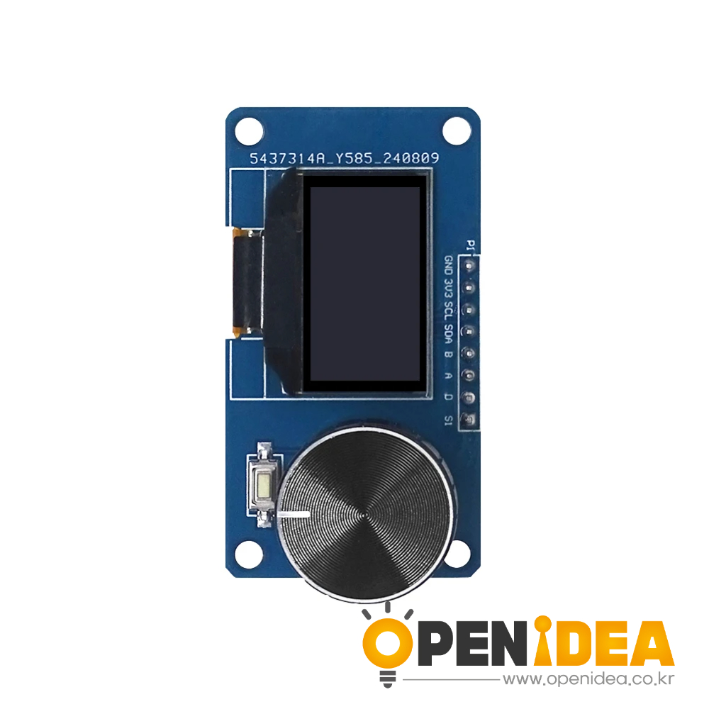 0.96인치 OLED 디스플레이+EC11 로터리 엔코더 결합 모듈 (I2C 인터페이스) 128x64 해상도 [ZTI45-047]
