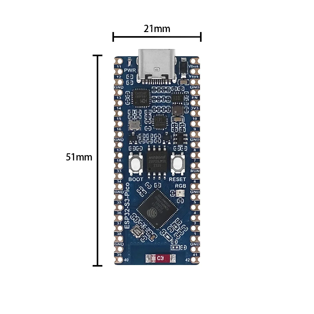 ESP32-S3 PICO 피코 마이크로컨트롤러 블루투스 와이파이 개발 보드 무선 통신 모듈 2.4GHZ [ZTF113-063]
