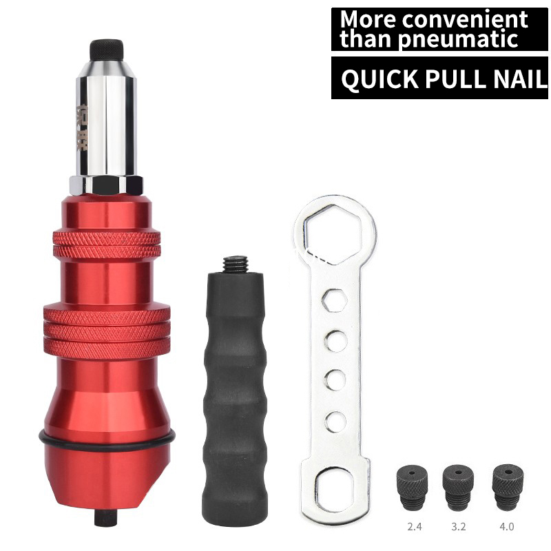 무선 드릴 전기 리벳 건 어댑터 리벳 너트 드릴 어댑터 키트 핸드 리베터 도구 2.4mm 3.2mm 4.0mm 4.8mm