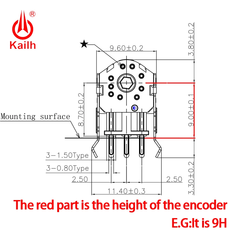 Kailh(카일) 방진 마우스 엔코더-디코더-9 10 11 12 13 14mm 레드 코어 15-30g 압력 [Kailh-36]