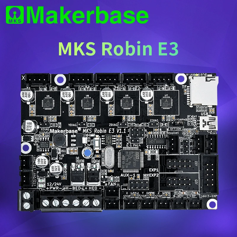 Makerbase MKS Robin E3 3D 프린터 메인보드 (CR-10-Ender3-VORON V0.1 호환) [Makerbase-08]