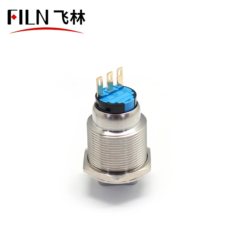 22mm 금속 노브 스위치 3단계 자동 리셋 자동 잠금 선택 전환 스위치 방수 IP65 [FILN-50]