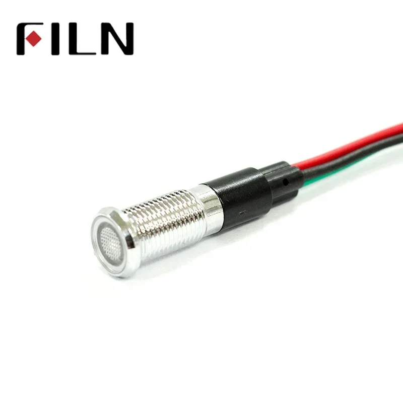 8mm 방수 메탈 LED 신호등 (와이어 연결형) - 전원 표시등 red and green 3V 6V 12V 24V 36V 48V 110V 120V 380V [FILN-14]