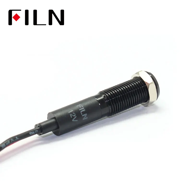 8mm 12V 방수 표시등 (커스텀 패턴 가능) 경고 계기판 신호등 블랙 하우징 [FILN-47]