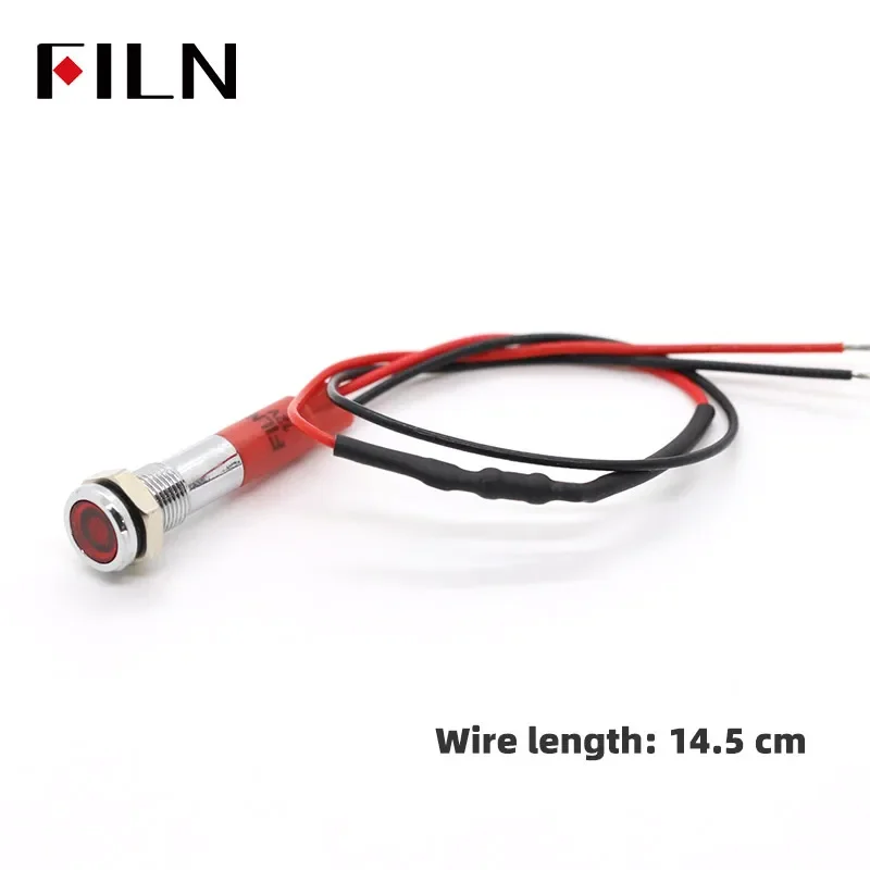 6mm 금속 신호등 - 소형 전원 작업등 (고휘도 LED 표시등) Red Yellow 12V [FILN-29]