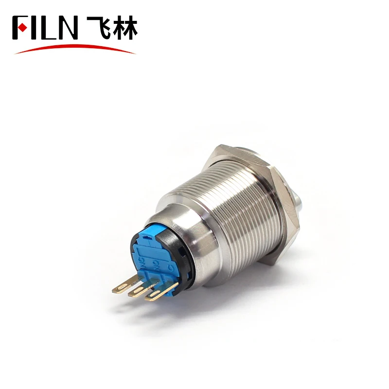 22mm 금속 노브 스위치 3단계 자동 리셋 자동 잠금 선택 전환 스위치 방수 IP65 [FILN-50]