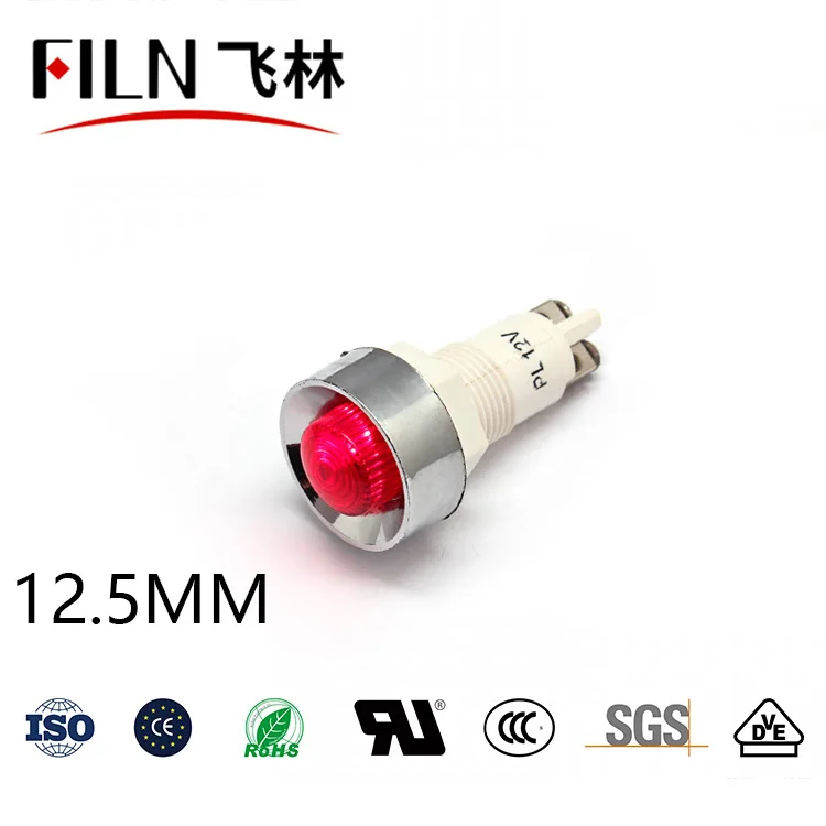 12.5mm 소형 표시등 신호등 (겸용 플라스틱 적황녹 3색 LED) 12v 24v 36v 110v 220v [FILN-34]