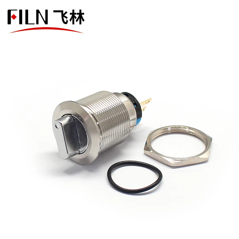 22mm 금속 노브 스위치 3단계 자동 리셋 자동 잠금 선택 전환 스위치 방수 IP65 [FILN-50]