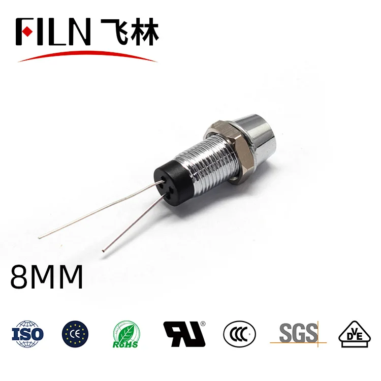 8mm 핀 커넥터 전원 작업등 - 방수형 메탈 LED 고휘도 신호등 12V 24V 110V 220V  [FILN-08]