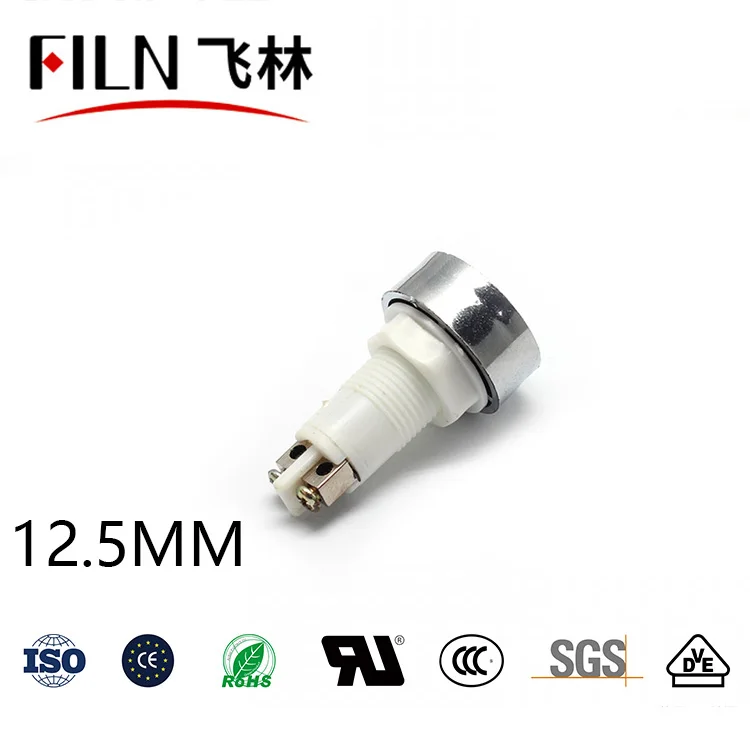 12.5mm 소형 표시등 신호등 (겸용 플라스틱 적황녹 3색 LED) 12v 24v 36v 110v 220v [FILN-34]