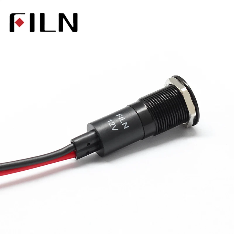 14mm LED 표시등 방수 신호등 12V 자동차 심볼 표시등 블랙 도금 [FILN-52]