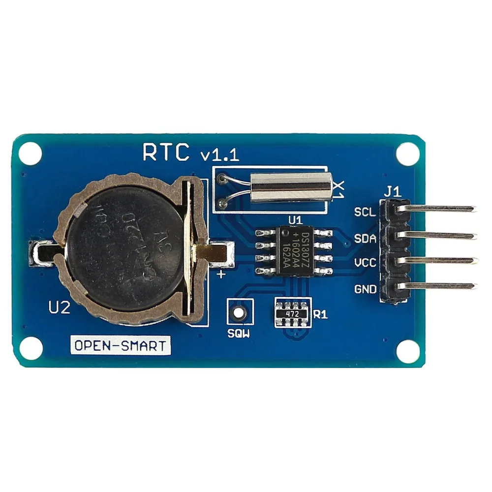 DS1307 실시간 클록 모듈 (I2C 인터페이스 RTC)-알람 타이머 기능+배터리 백업 지원 [OPEN-SMART-57]