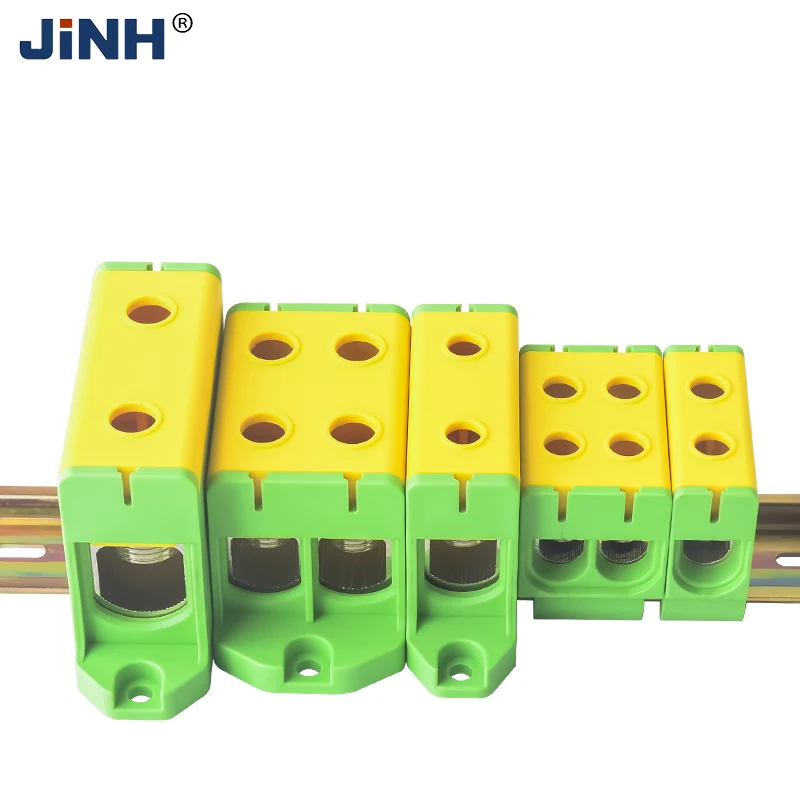 JHT5-150-PE JHT5-150-GY JHT5-150-BE 레일 장착형 알루미늄 전선 단자함 - 대전류 145A 지원 30-50mm² 90mm² 단자대 [JINH-13]