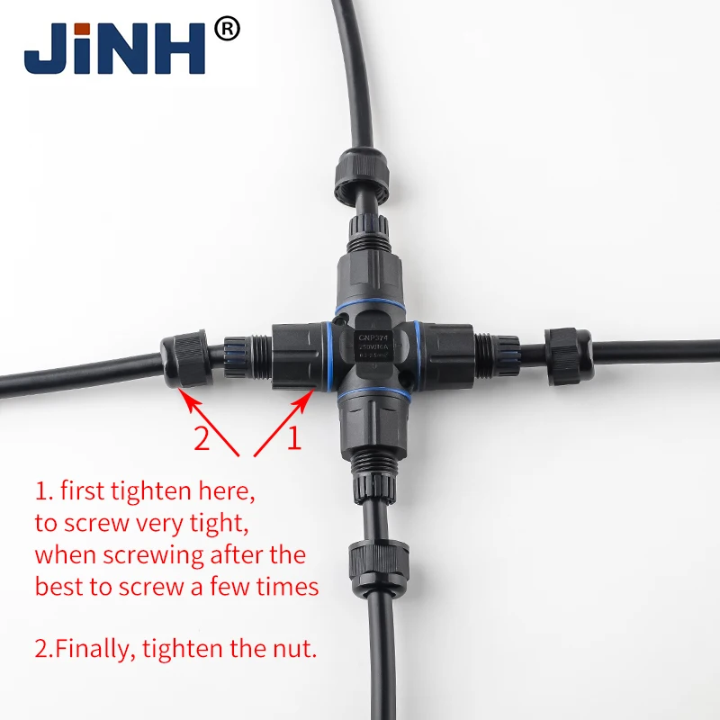 십자형 4방향 케이블 커넥터 - 옥외-지중용 방수방진 단자대 (전선 방수 연결기) 0.3-2.5mm² [JINH-65]