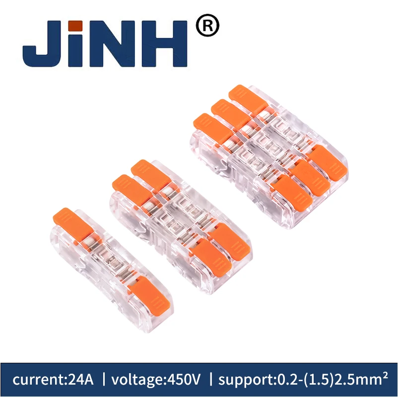 CMK651 10PCS 확장형 퀵 커넥터 단자대 - 투명 클립 결합식 전선 연결기 [JINH-62]