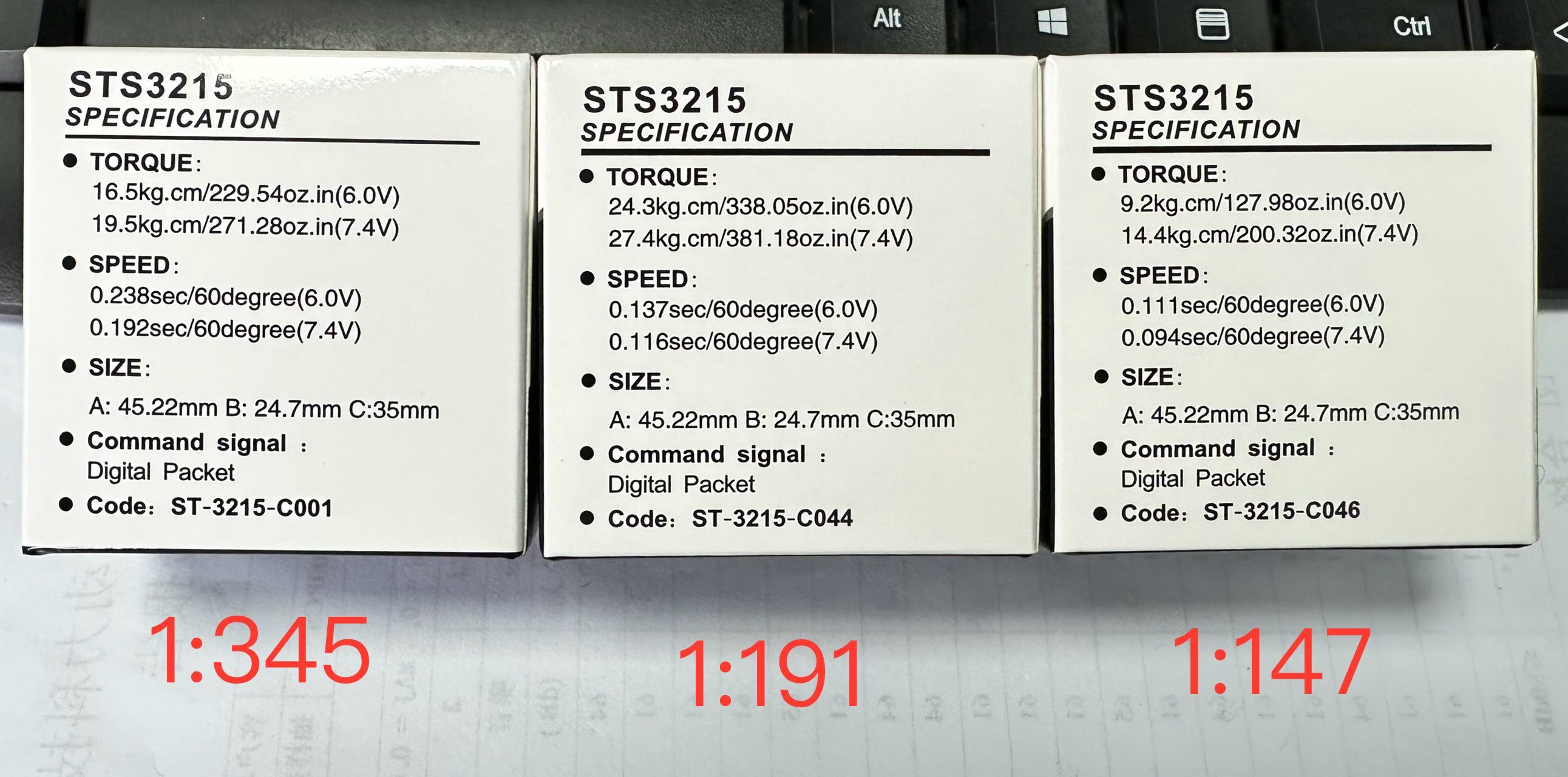 저렴한 비용 Feetech STS3215 서보 7.4V 1-345 기어 19KG.CM 0-360 도 마그네틱 인코딩 서보 오픈 소스 SO-100 SO-101 암 [STS3215]