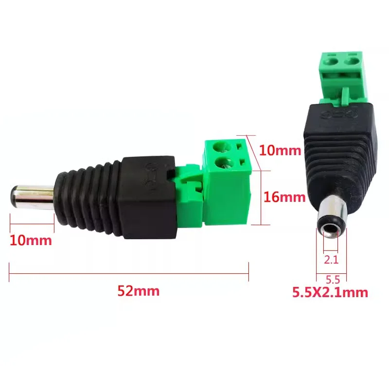 DC 전원 플러그 커넥터 나사 고정 타입 DC 암수 플러그 소켓 어댑터 5.5x2.1mm [ZCH008-004]