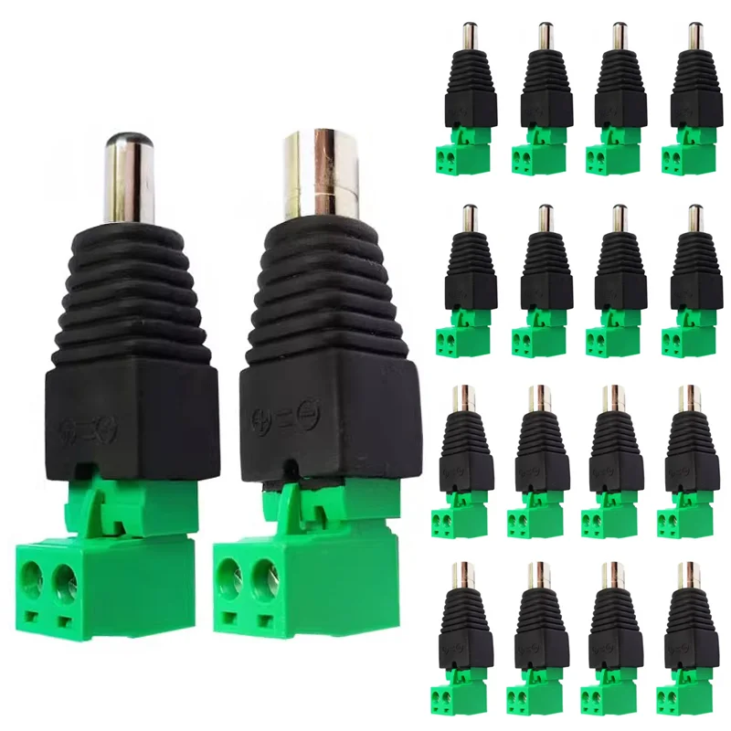 DC 전원 플러그 커넥터 나사 고정 타입 DC 암수 플러그 소켓 어댑터 5.5x2.1mm [ZCH008-004]