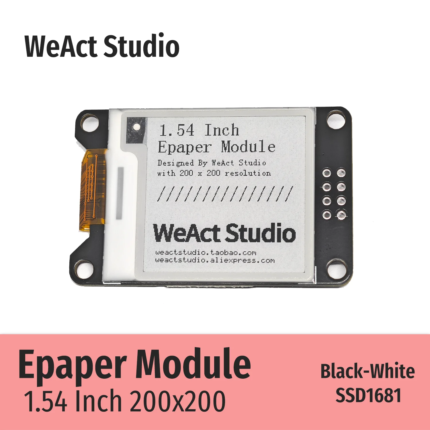 1.54인치 1.54인치 Epaper 모듈 전자종이 전자잉크 EInk 디스플레이 화면 SPI 흑백 [WeAct Studio-021]