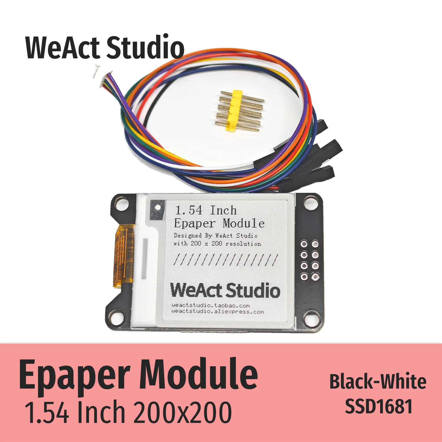 1.54인치 1.54인치 Epaper 모듈 전자종이 전자잉크 EInk 디스플레이 화면 SPI 흑백 [WeAct Studio-021]