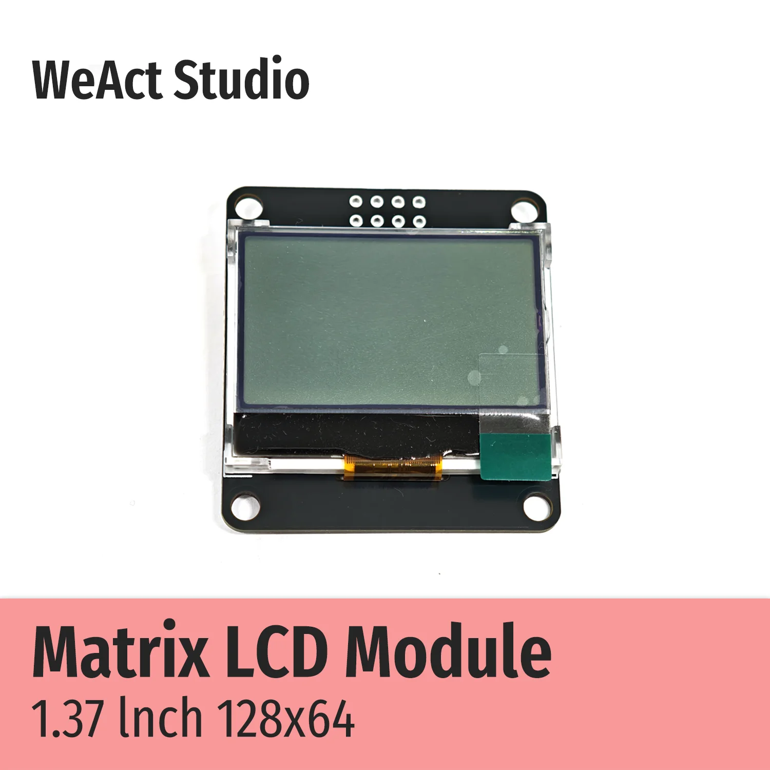 12864 1.37인치 1.37 매트릭스 LCD 모듈 SPI 인터페이스 AiP31567 드라이버 ST7567과 동일 [WeAct Studio-063]
