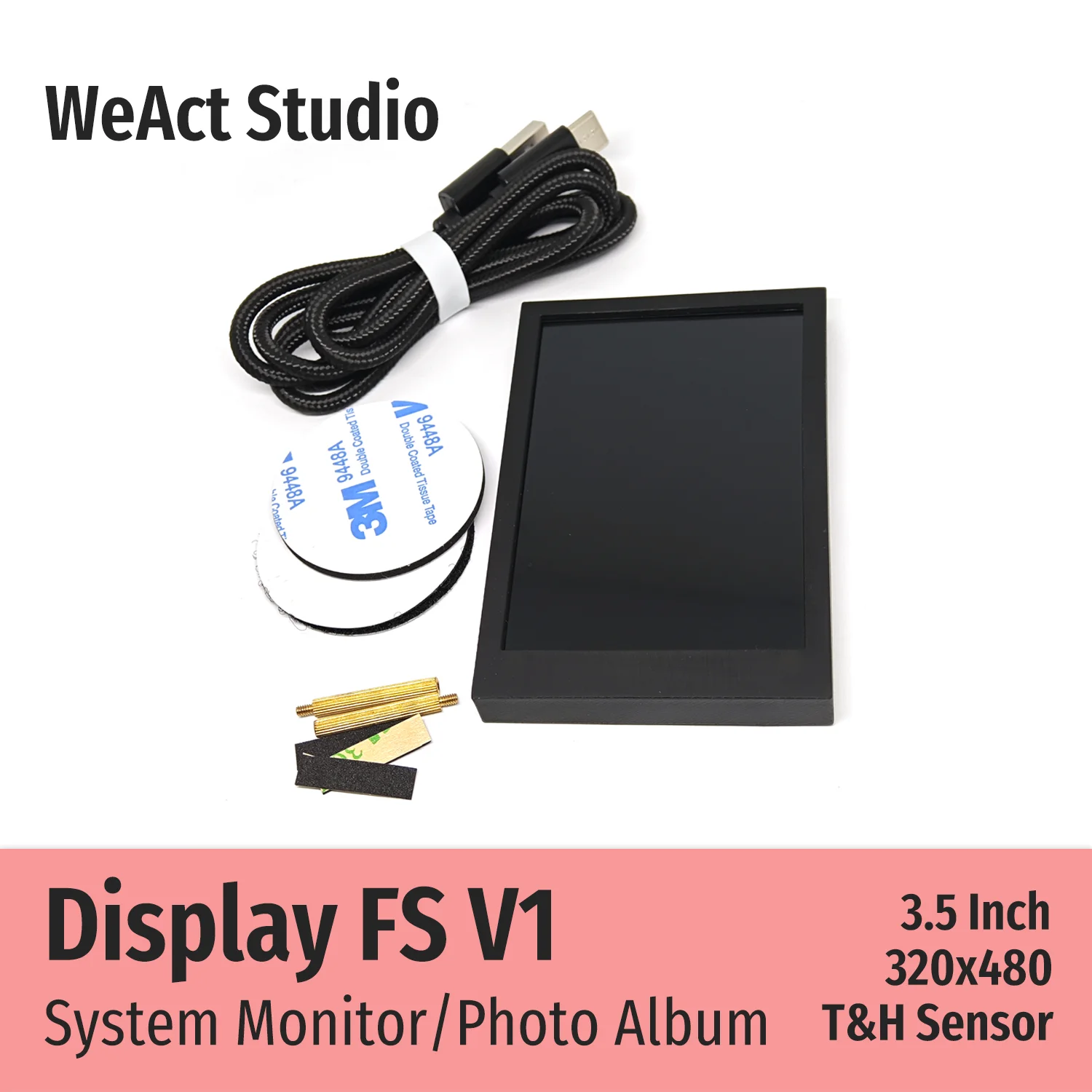 컴퓨터 CPU GPU RAM HDD 디스플레이용 IPS C 타입 보조 화면 320x480 시스템 모니터 사진 앨범 3.5 인치 [WeAct Studio-057]