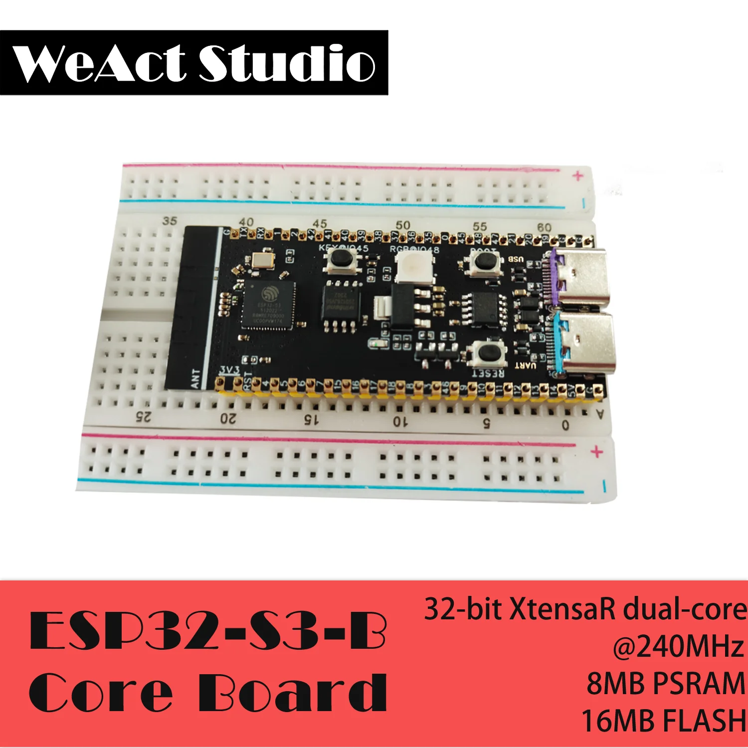 ESP32-S3-N16R8 WiFi Bluetooth 호환 BLE 5.0 메시 개발 보드 ESP32S3 무선 모듈 Micropython [WeAct Studio-072]