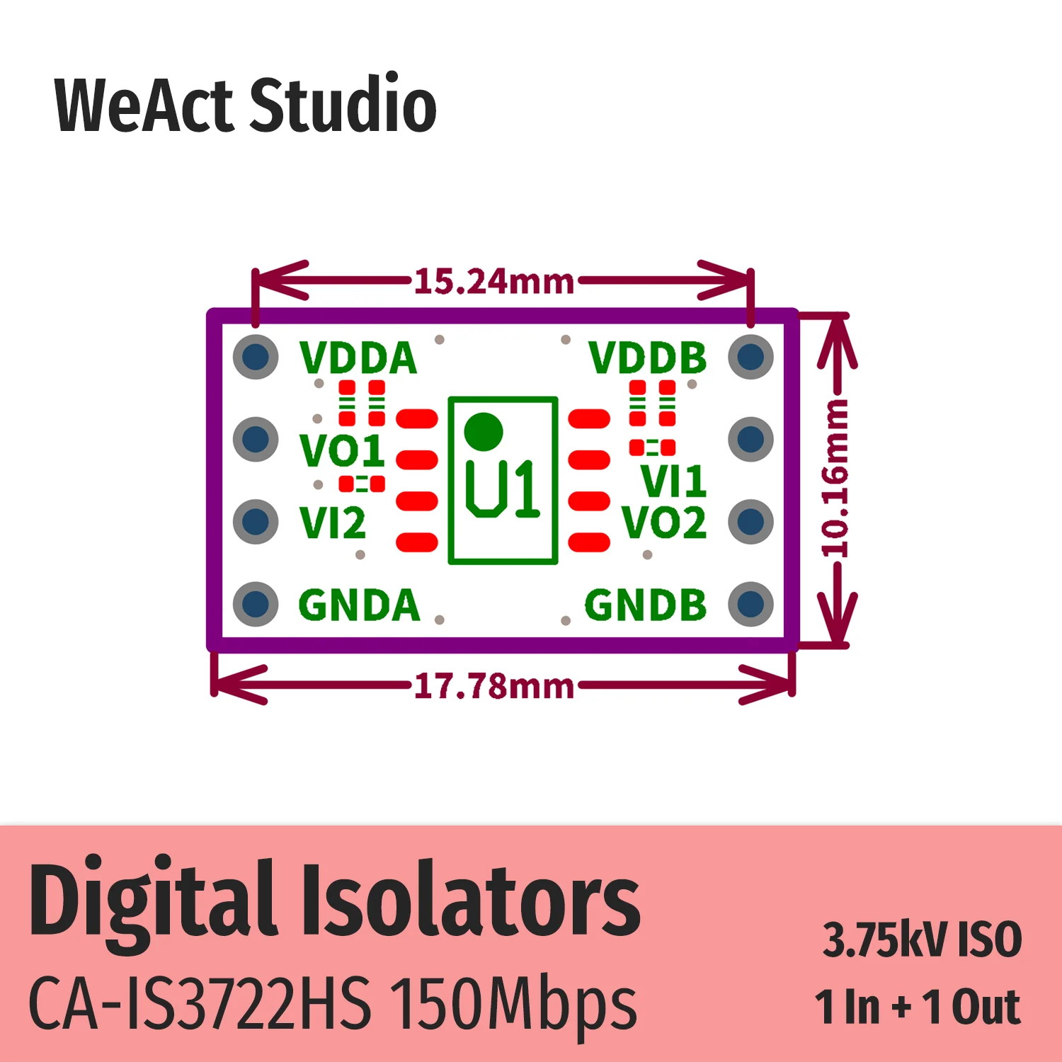 디지털 절연체 고속 듀얼 채널 모듈 [WeAct Studio-065]