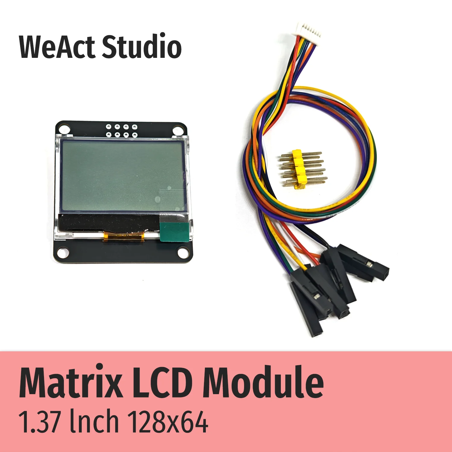 12864 1.37인치 1.37 매트릭스 LCD 모듈 SPI 인터페이스 AiP31567 드라이버 ST7567과 동일 [WeAct Studio-063]