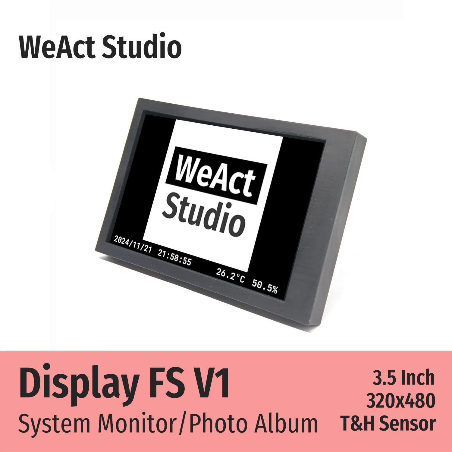 컴퓨터 CPU GPU RAM HDD 디스플레이용 IPS C 타입 보조 화면 320x480 시스템 모니터 사진 앨범 3.5 인치 [WeAct Studio-057]