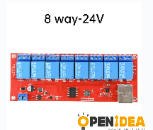 8 way 24V TCP-IP 네트워크 릴레이 모듈 - LAN 스위치 - 스마트 기기 원격 제어 [ZTD37-0233]