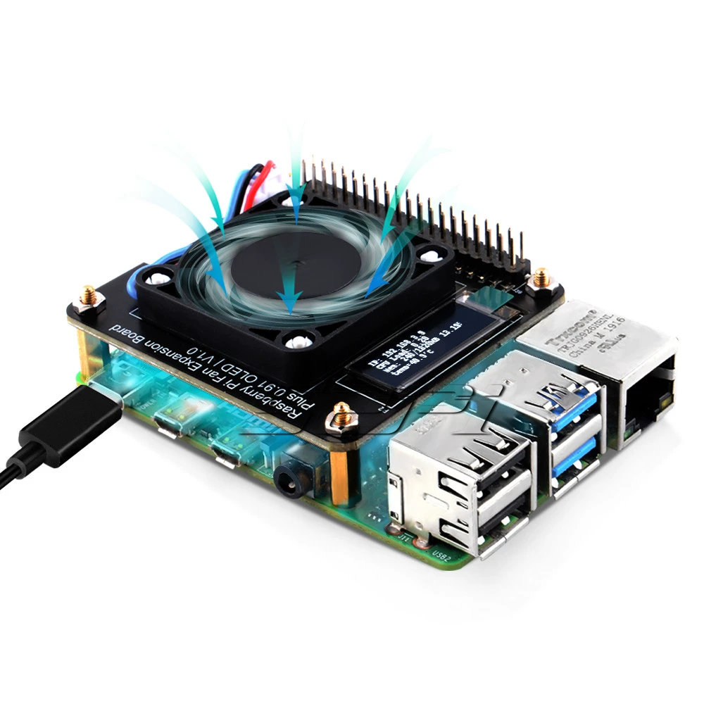 라즈베리파이용 Raspberry Pi 올레드 팬 확장판 포함 OLED 팬 확장판 [52PI-044]