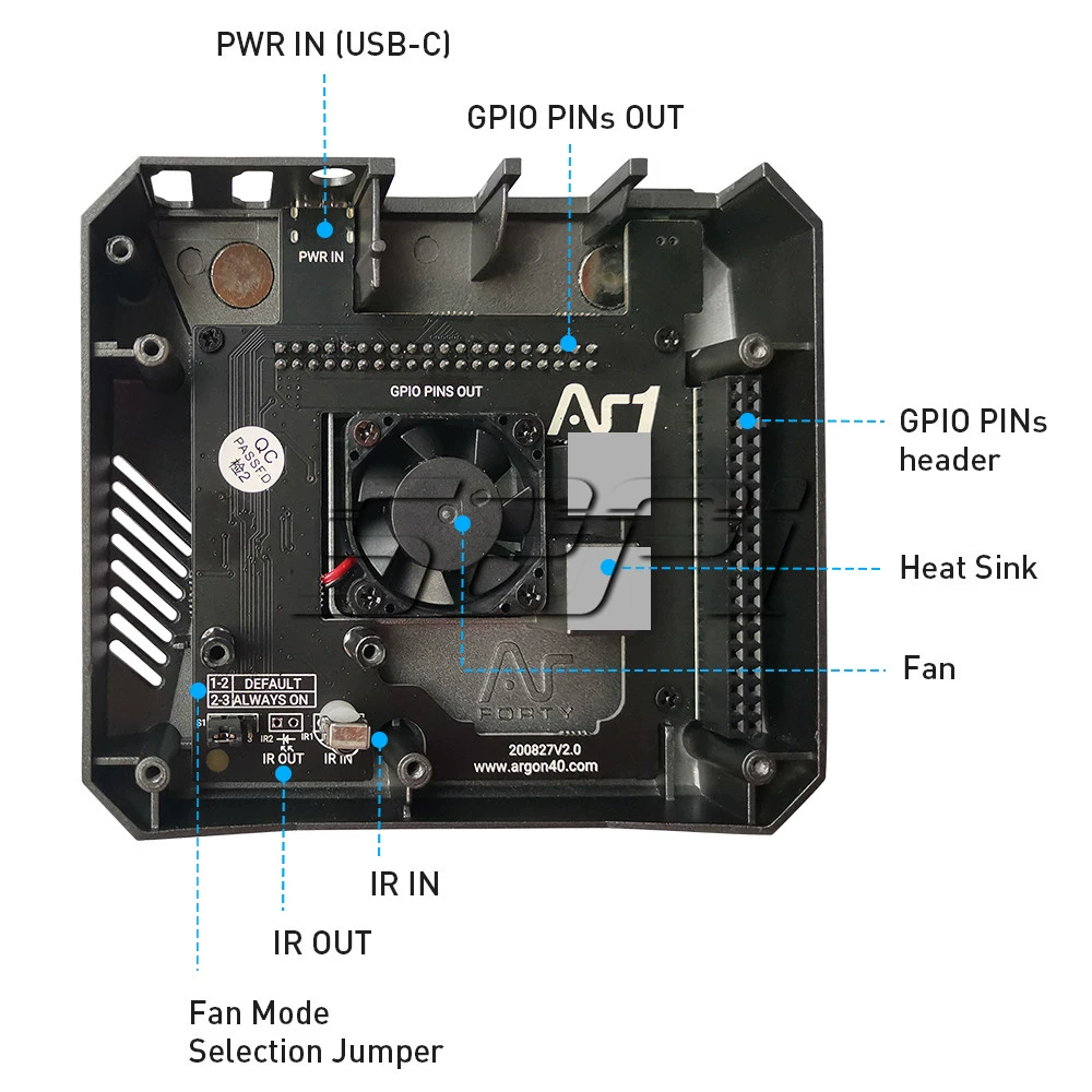 Raspberry Pi 4세대 알루미늄 케이스에 적용 가능한 ARGONE 프리 M.2포트 액세스 가능 솔리드 스테이트 [52PI-039]