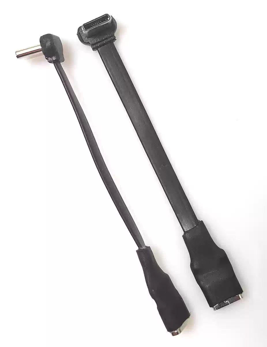 TYPE-C 에나멜 5심선 (휴대폰 후면 충전 2.0 데이터 연성 케이블 L형 150mm 공-암 변환 커넥터) [ZCJ005-013]