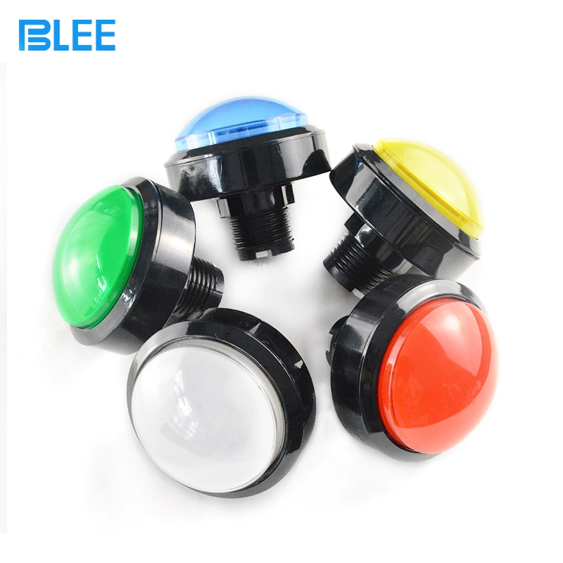 60mm 컨벡스 직경 LED 마이크로 스위치 버튼 (딸깍이 타입) 아케이드 게임기용 대형 원형 푸시 버튼 스위치 [BLEE-38]