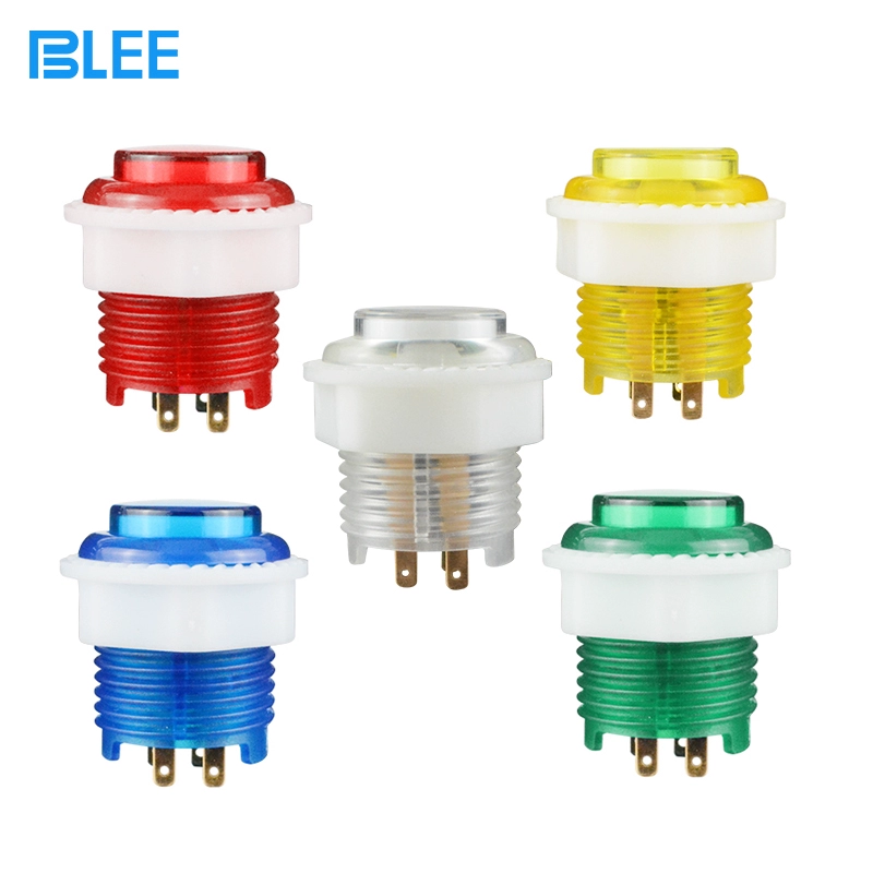 LED 장착형 24mm-28mm 투명 버튼 (아케이드-인형뽑기기계용)-5V-12V 호환 발광 키 [BLEE-33]