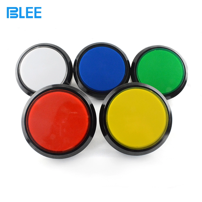 대형 아케이드 게임기 부품 100mm 평면 직사각 버튼 초대형 자동 리셋 버튼 스위치 LED 발광 다색상 [BLEE-32]